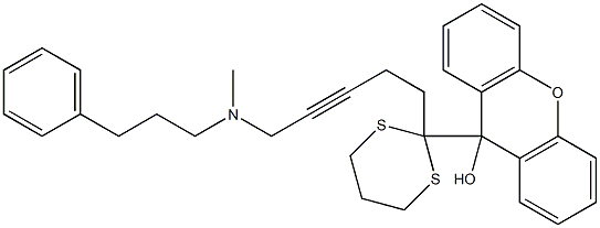 9-[2-[5-[N-Methyl-N-(3-phenylpropyl)amino]-3-pentynyl]-1,3-dithian-2-yl]-9H-xanthen-9-ol Structure