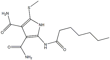 2-[Heptanoylamino]-5-[methylthio]-1H-pyrrole-3,4-dicarboxamide 구조식 이미지