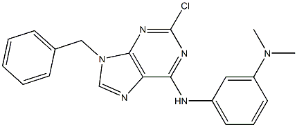 9-Benzyl-2-chloro-6-(3-dimethylaminophenylamino)-9H-purine 구조식 이미지