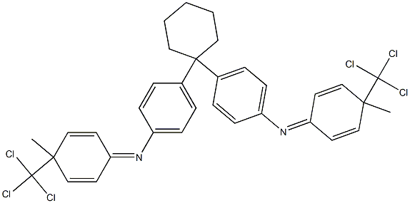 4,4'-(1,1-Cyclohexanediyl)bis[N-[4-(trichloromethyl)-4-methyl-2,5-cyclohexadiene-1-ylidene]aniline] 구조식 이미지