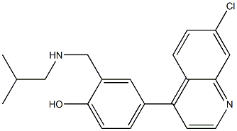 4-(7-Chloroquinolin-4-yl)-2-[[(2-methylpropyl)amino]methyl]phenol 구조식 이미지