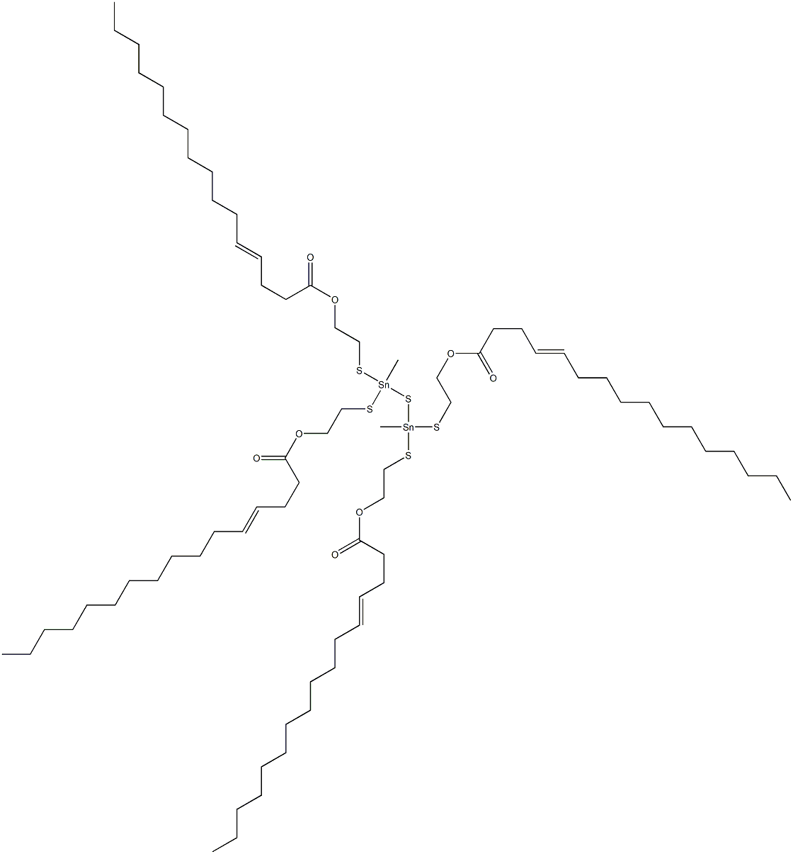 Bis[methylbis[[2-(3-pentadecenylcarbonyloxy)ethyl]thio]stannyl] sulfide Structure