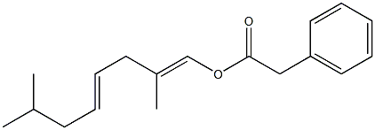 Phenylacetic acid 2,7-dimethyl-1,4-octadienyl ester Structure