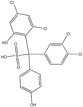 (3,4-Dichlorophenyl)(2,4-dichloro-6-hydroxyphenyl)(4-hydroxyphenyl)methanesulfonic acid Structure