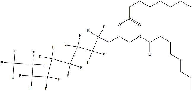 Dioctanoic acid 4,4,5,5,6,6,7,7,8,8,9,9,10,10,11,11,12,12,12-nonadecafluoro-1,2-dodecanediyl ester 구조식 이미지