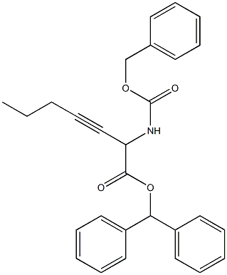 2-Benzyloxycarbonylamino-3-heptynoic acid diphenylmethyl ester Structure