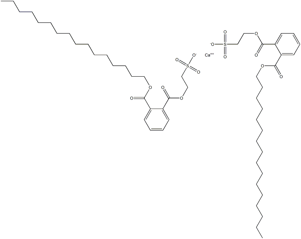 Bis[2-[(2-hexadecyloxycarbonylphenyl)carbonyloxy]ethanesulfonic acid]calcium salt 구조식 이미지