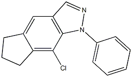 1,5,6,7-Tetrahydro-1-phenyl-8-chlorocyclopent[f]indazole 구조식 이미지