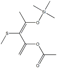 Acetic acid 3-methylthio-4-[(trimethylsilyl)oxy]-1,3-pentadien-2-yl ester 구조식 이미지