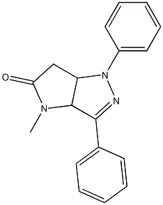 1,3a,4,6a-Tetrahydro-1-phenyl-3-phenyl-4-methylpyrrolo[3,2-c]pyrazol-5(6H)-one Structure