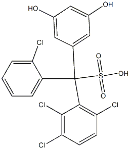 (2-Chlorophenyl)(2,3,6-trichlorophenyl)(3,5-dihydroxyphenyl)methanesulfonic acid Structure