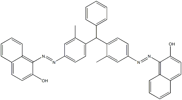 1,1'-[Phenylmethylenebis(3-methyl-4,1-phenylene)bisazo]bis(2-naphthol) 구조식 이미지