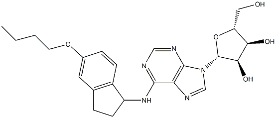 N-[[2,3-Dihydro-5-butoxy-1H-inden]-1-yl]adenosine Structure