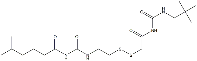 1-(5-Methylhexanoyl)-3-[2-[[(3-neopentylureido)carbonylmethyl]dithio]ethyl]urea 구조식 이미지