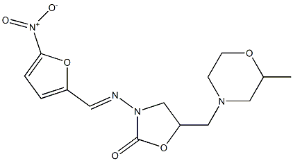 5-(2-Methylmorpholinomethyl)-3-[(5-nitrofurfurylidene)amino]-2-oxazolidinone Structure