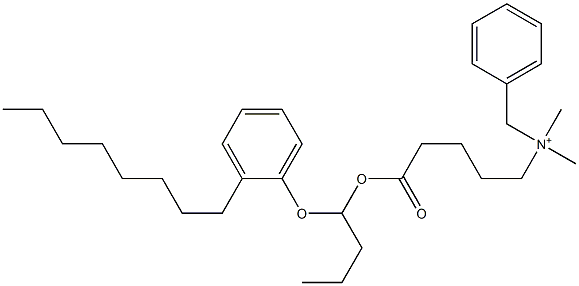 N,N-Dimethyl-N-benzyl-N-[4-[[1-(2-octylphenyloxy)butyl]oxycarbonyl]butyl]aminium 구조식 이미지