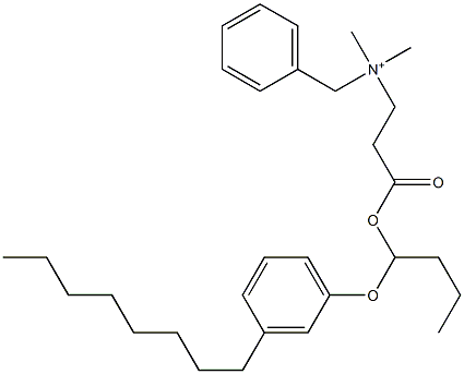 N,N-Dimethyl-N-benzyl-N-[2-[[1-(3-octylphenyloxy)butyl]oxycarbonyl]ethyl]aminium Structure