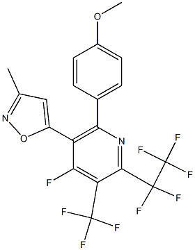 2-(Pentafluoroethyl)-3-(trifluoromethyl)-4-fluoro-5-(3-methylisoxazol-5-yl)-6-(4-methoxyphenyl)pyridine 구조식 이미지