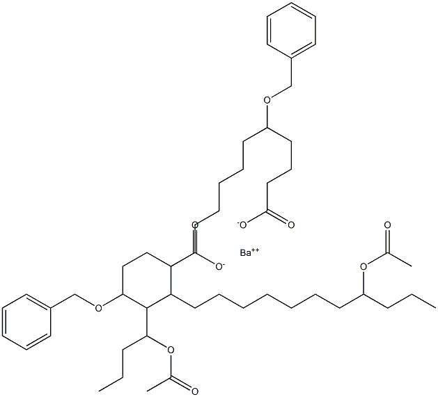 Bis(5-benzyloxy-15-acetyloxystearic acid)barium salt Structure
