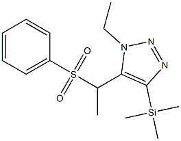 1-Ethyl-4-(trimethylsilyl)-5-(1-(phenylsulfonyl)ethyl)-1H-1,2,3-triazole 구조식 이미지