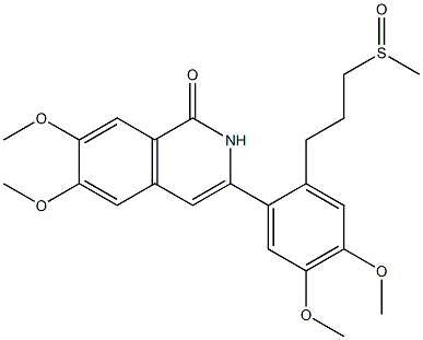 6,7-Dimethoxy-3-[4,5-dimethoxy-2-(3-methylsulfinylpropyl)phenyl]isoquinolin-1(2H)-one 구조식 이미지