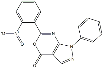 1-Phenyl-6-(2-nitrophenyl)pyrazolo[3,4-d][1,3]oxazin-4(1H)-one Structure