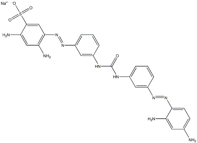 2,4-Diamino-5-[[3-[N'-[3-[(2,4-diaminophenyl)azo]phenyl]ureido]phenyl]azo]benzenesulfonic acid sodium salt Structure
