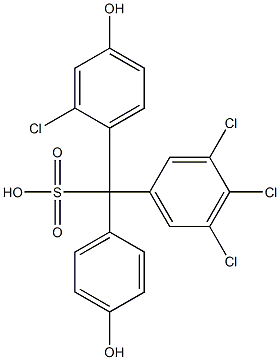 (2-Chloro-4-hydroxyphenyl)(3,4,5-trichlorophenyl)(4-hydroxyphenyl)methanesulfonic acid 구조식 이미지