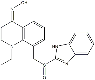 1-Ethyl-1,2,3,4-tetrahydro-4-hydroxyimino-8-(1H-benzimidazol-2-ylsulfinylmethyl)quinoline 구조식 이미지