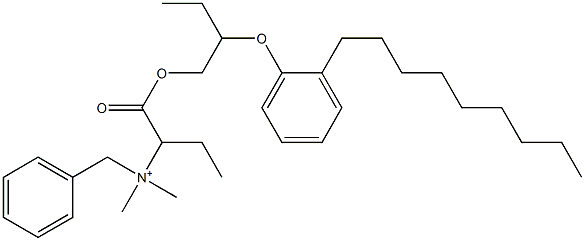 N,N-Dimethyl-N-benzyl-N-[1-[[2-(2-nonylphenyloxy)butyl]oxycarbonyl]propyl]aminium 구조식 이미지