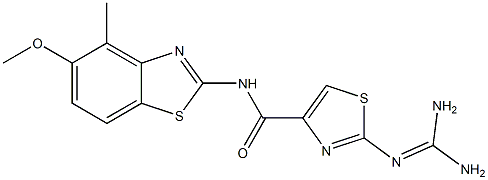 2-(Diaminomethyleneamino)-N-(4-methyl-5-methoxy-2-benzothiazolyl)thiazole-4-carboxamide 구조식 이미지