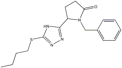 5-(5-Oxo-1-benzylpyrrolidin-2-yl)-3-butylthio-4H-1,2,4-triazole 구조식 이미지