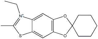 7'-Ethyl-6'-methylspiro[cyclohexane-1,2'-[1,3]dioxolo[4,5-f]benzothiazol]-7'-ium 구조식 이미지