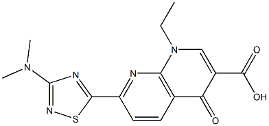 1-Ethyl-1,4-dihydro-7-[3-(dimethylamino)-1,2,4-thiadiazol-5-yl]-4-oxo-1,8-naphthyridine-3-carboxylic acid Structure