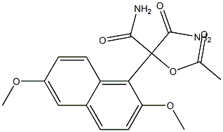 2-(2,6-Dimethoxy-1-naphtyl)-2-acetoxymalonamide Structure