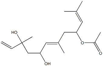 (6E)-3,7,11-Trimethyl-1,6,10-dodecatriene-3,5,9-triol 9-acetate Structure