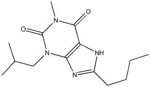 1-Methyl-3-isobutyl-8-butylxanthine Structure