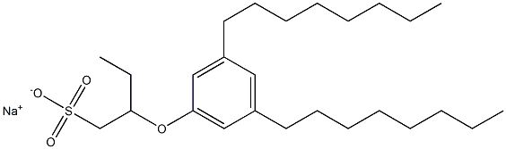 2-(3,5-Dioctylphenoxy)butane-1-sulfonic acid sodium salt 구조식 이미지