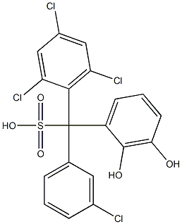 (3-Chlorophenyl)(2,4,6-trichlorophenyl)(2,3-dihydroxyphenyl)methanesulfonic acid 구조식 이미지