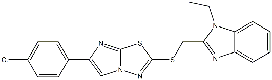 2-[(1-Ethyl-1H-benzimidazol-2-yl)methylthio]-6-(4-chlorophenyl)imidazo[2,1-b][1,3,4]thiadiazole Structure