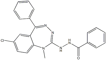 N'-(1-Methyl-7-chloro-5-phenyl-1H-1,3,4-benzotriazepin-2-yl)benzhydrazide 구조식 이미지