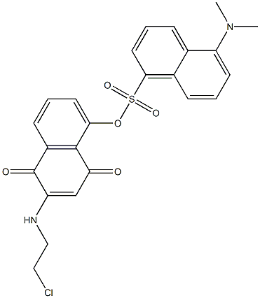 2-(2-Chloroethylamino)-5-(5-dimethylamino-1-naphthalenylsulfonyloxy)-1,4-naphthoquinone Structure