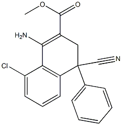 1-Amino-4-cyano-3,4-dihydro-8-chloro-4-(phenyl)naphthalene-2-carboxylic acid methyl ester Structure