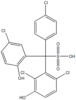 (4-Chlorophenyl)(3-chloro-6-hydroxyphenyl)(2,6-dichloro-3-hydroxyphenyl)methanesulfonic acid 구조식 이미지