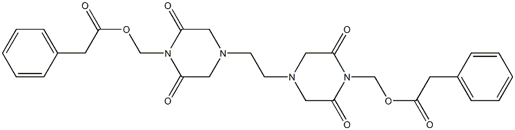 4,4'-Ethylenebis(2,6-dioxopiperazine-1-methanol)bis(phenylacetate) 구조식 이미지