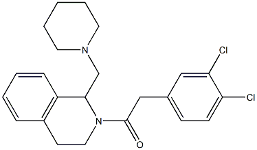 1,2,3,4-Tetrahydro-2-[(3,4-dichlorophenyl)acetyl]-1-[(1-piperidinyl)methyl]isoquinoline 구조식 이미지