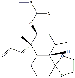 Dithiocarbonic acid S-methyl O-[[(1S,2S,4aS)-decahydro-1-allyl-1,4-dimethyl-5,5-ethylenebisoxynaphthalen]-2-yl] ester 구조식 이미지