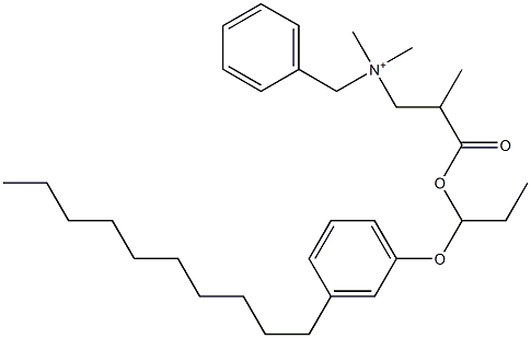 N,N-Dimethyl-N-benzyl-N-[2-[[1-(3-decylphenyloxy)propyl]oxycarbonyl]propyl]aminium 구조식 이미지