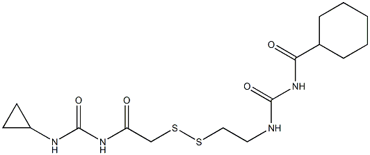1-(Cyclohexylcarbonyl)-3-[2-[[(3-cyclopropylureido)carbonylmethyl]dithio]ethyl]urea Structure