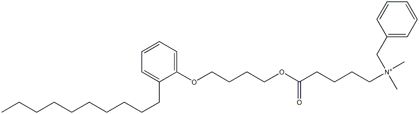 N,N-Dimethyl-N-benzyl-N-[4-[[4-(2-decylphenyloxy)butyl]oxycarbonyl]butyl]aminium 구조식 이미지